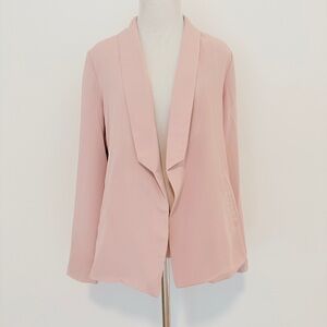 Lightweight Spring Blush Pink Open-Front Blazer Jacket